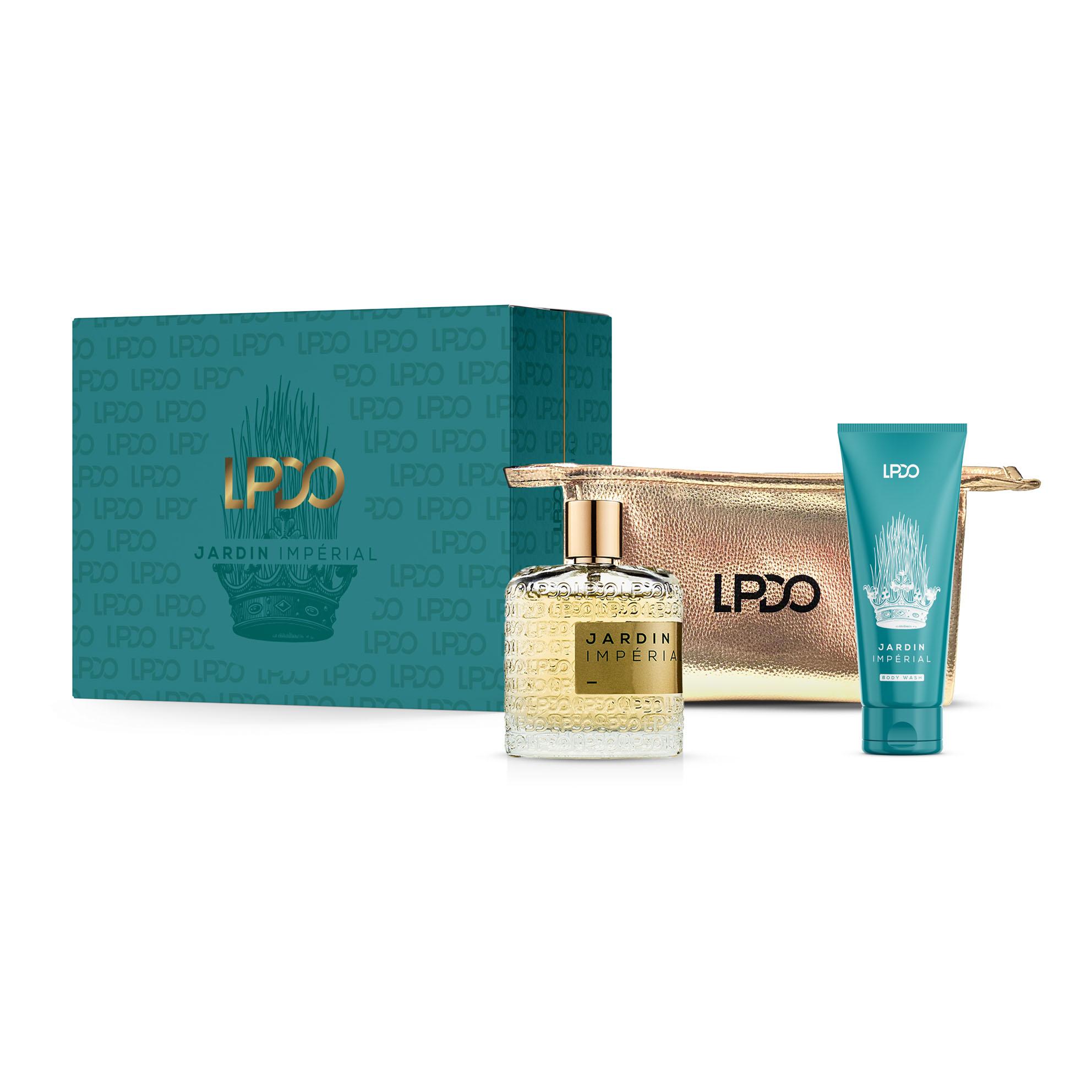Les perles d'orient jardin imperial kit composto da bodywash 100ml + eau de parfum 100ml + pochette