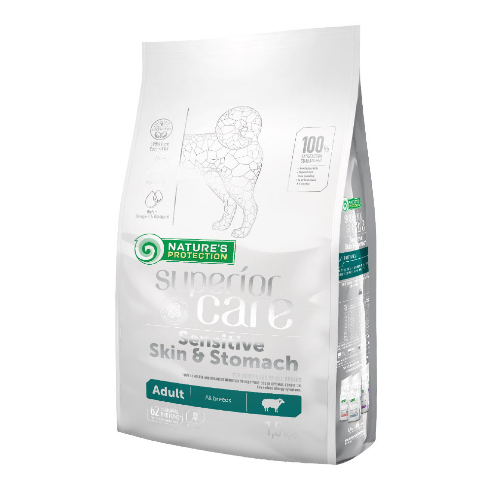 Nature's protection superior care dog sensitive skin&amp;stomach lamb adult all breed 10 kg