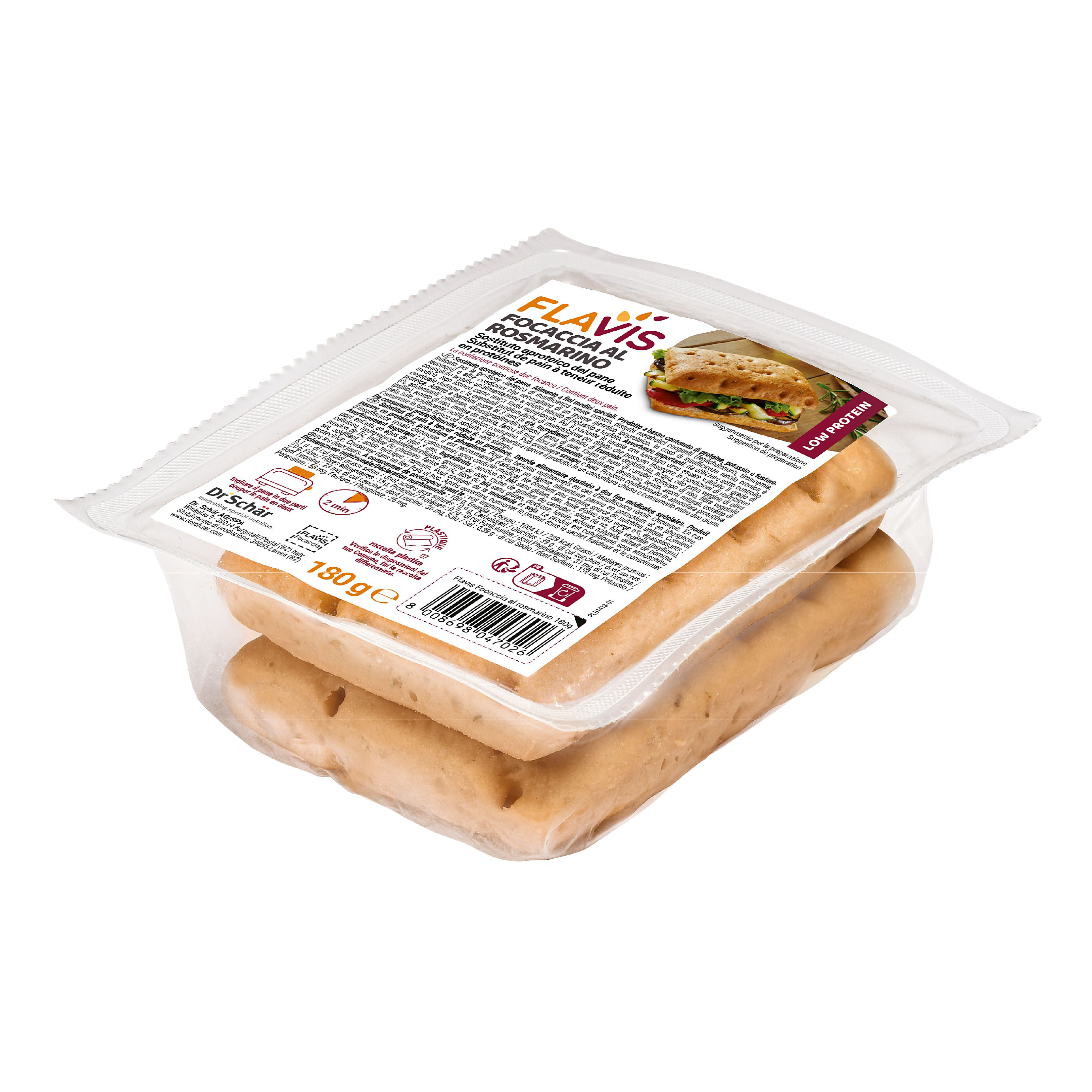 Flavis focaccia 2 pezzi da 90 g