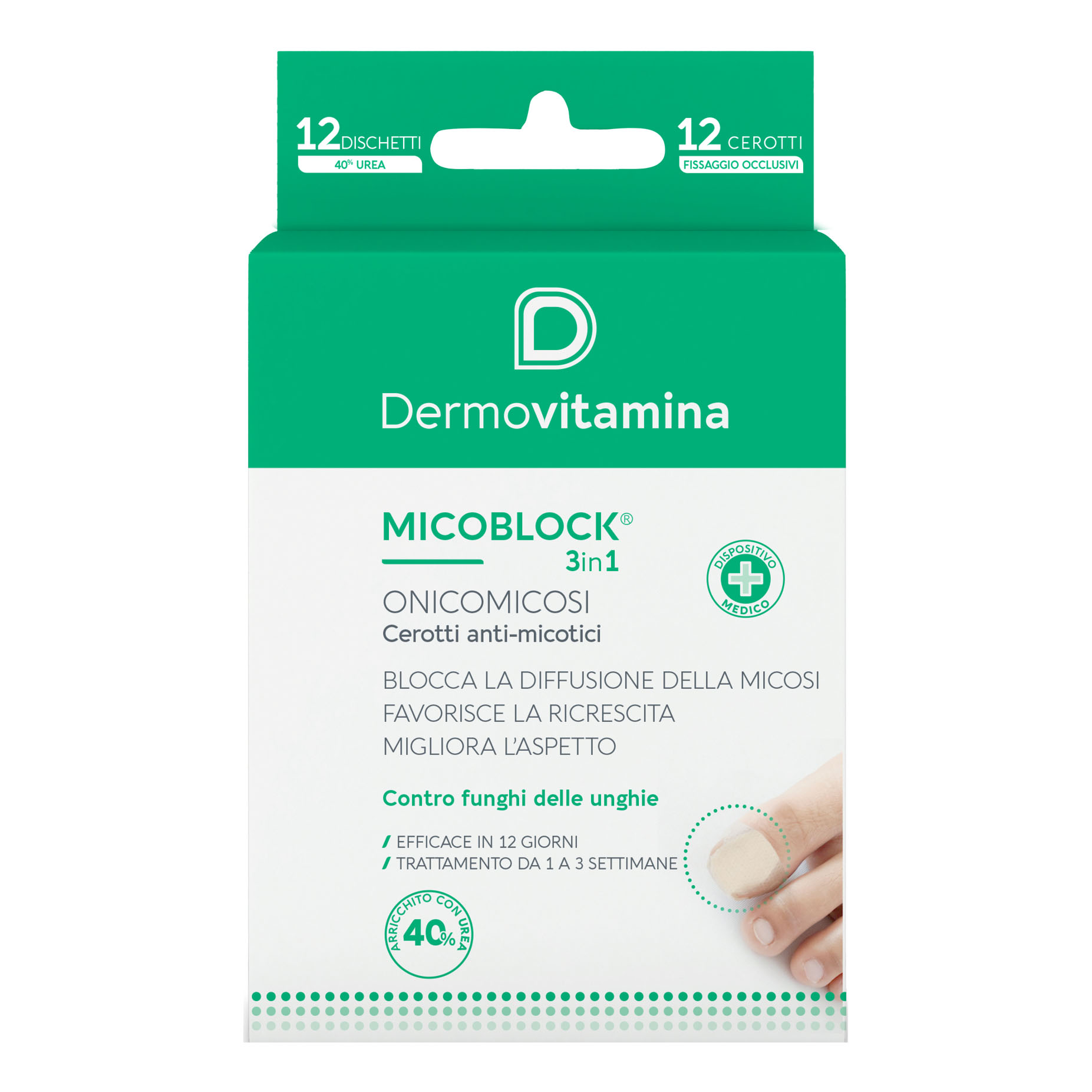 Micoblock Onicomicosi Patch Cerotto Anti Micotico 12 Pezzi