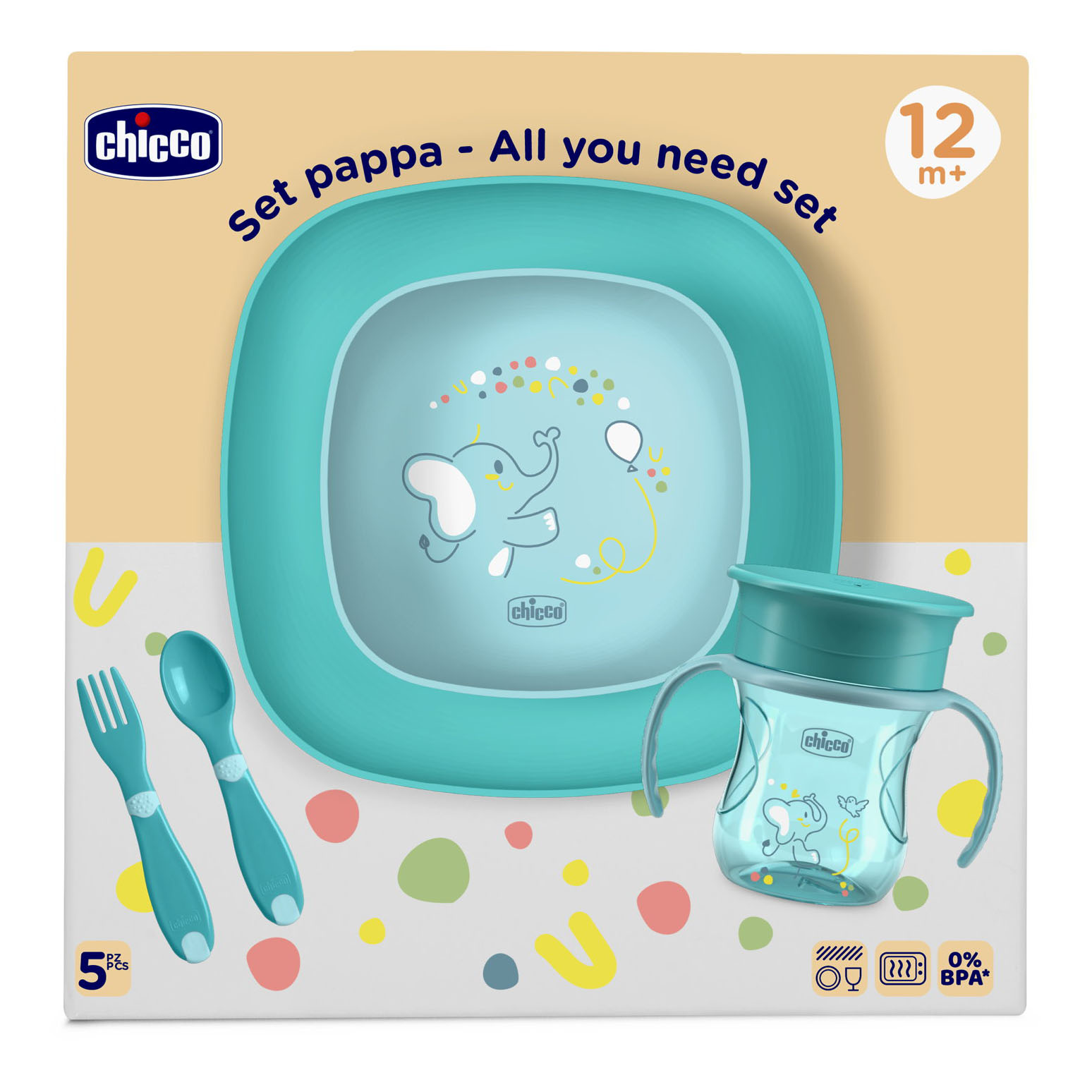 Chicco set pappa 12m+ azzurro