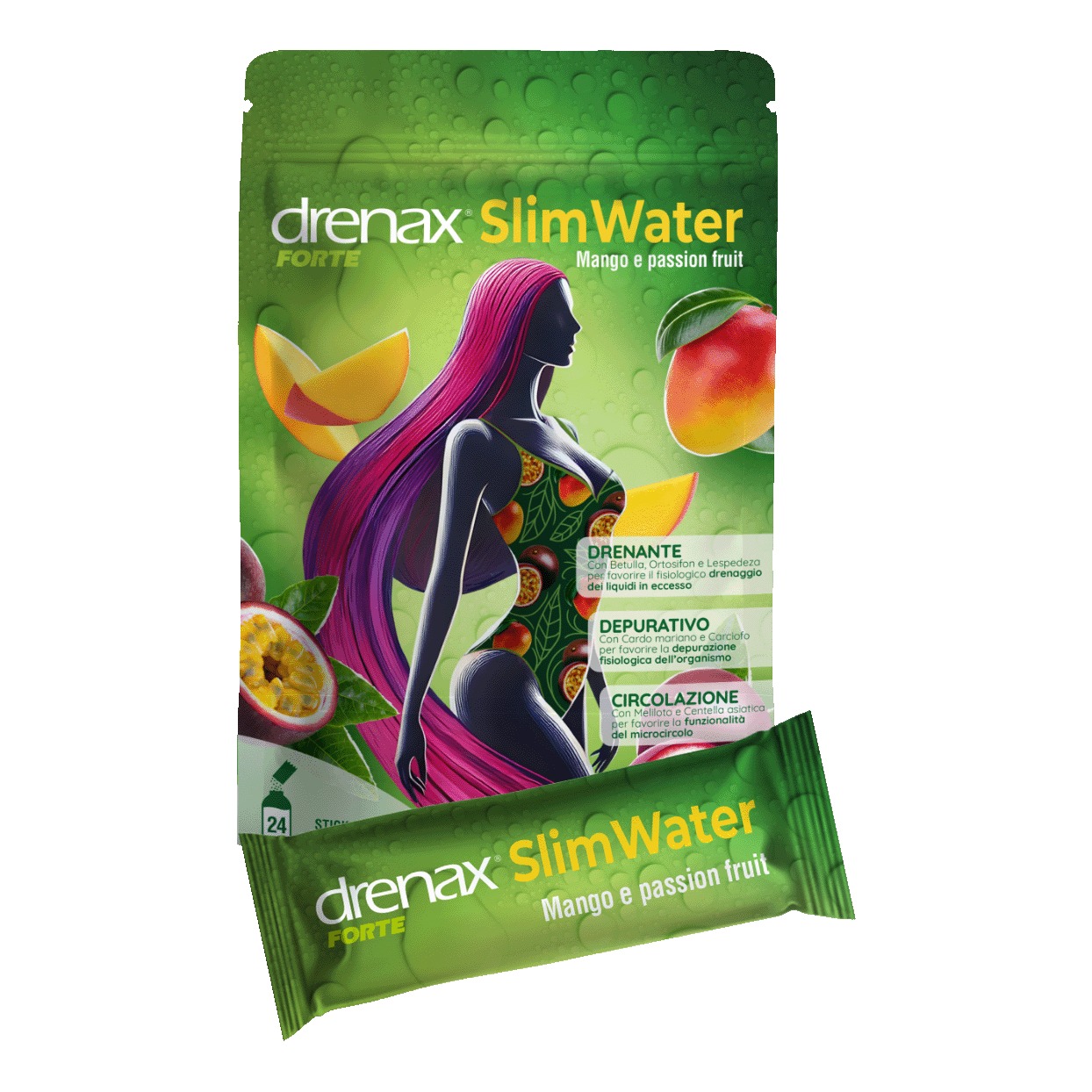 Drenax Forte Slim Water Mango e Passion Fruit 24 Bustine