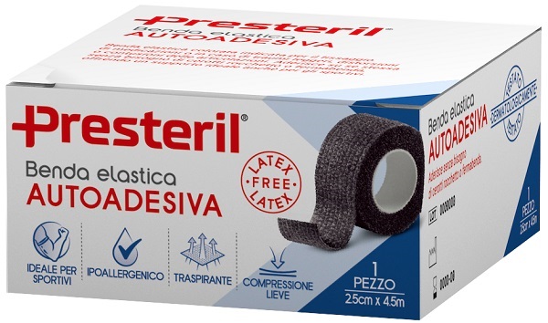 Presteril Benda Elastica Autoadesiva Latex Free Cm 2,5X4,5 M Tesi Nero