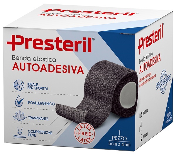 Benda elastica autoadesiva latex free presteril cm 5x4,5 m tesi nero