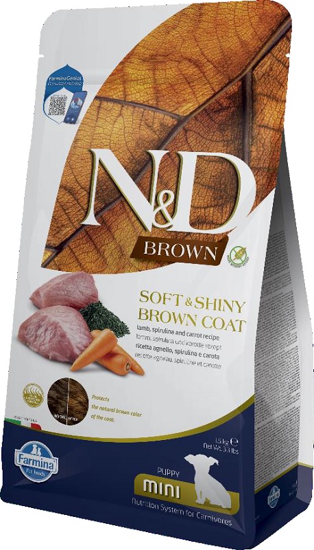 N&amp;d brown dog lamb spirulina carrot puppy mini 1,5 kg