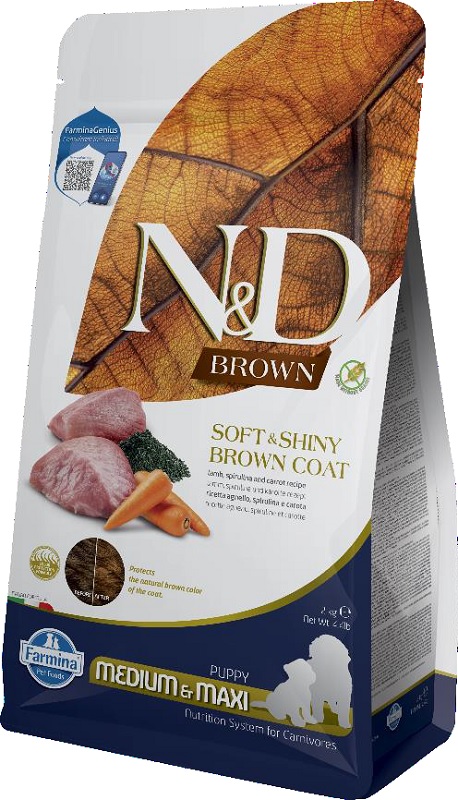 N&amp;d brown dog lamb spirulina carrot puppy med max 2 kg