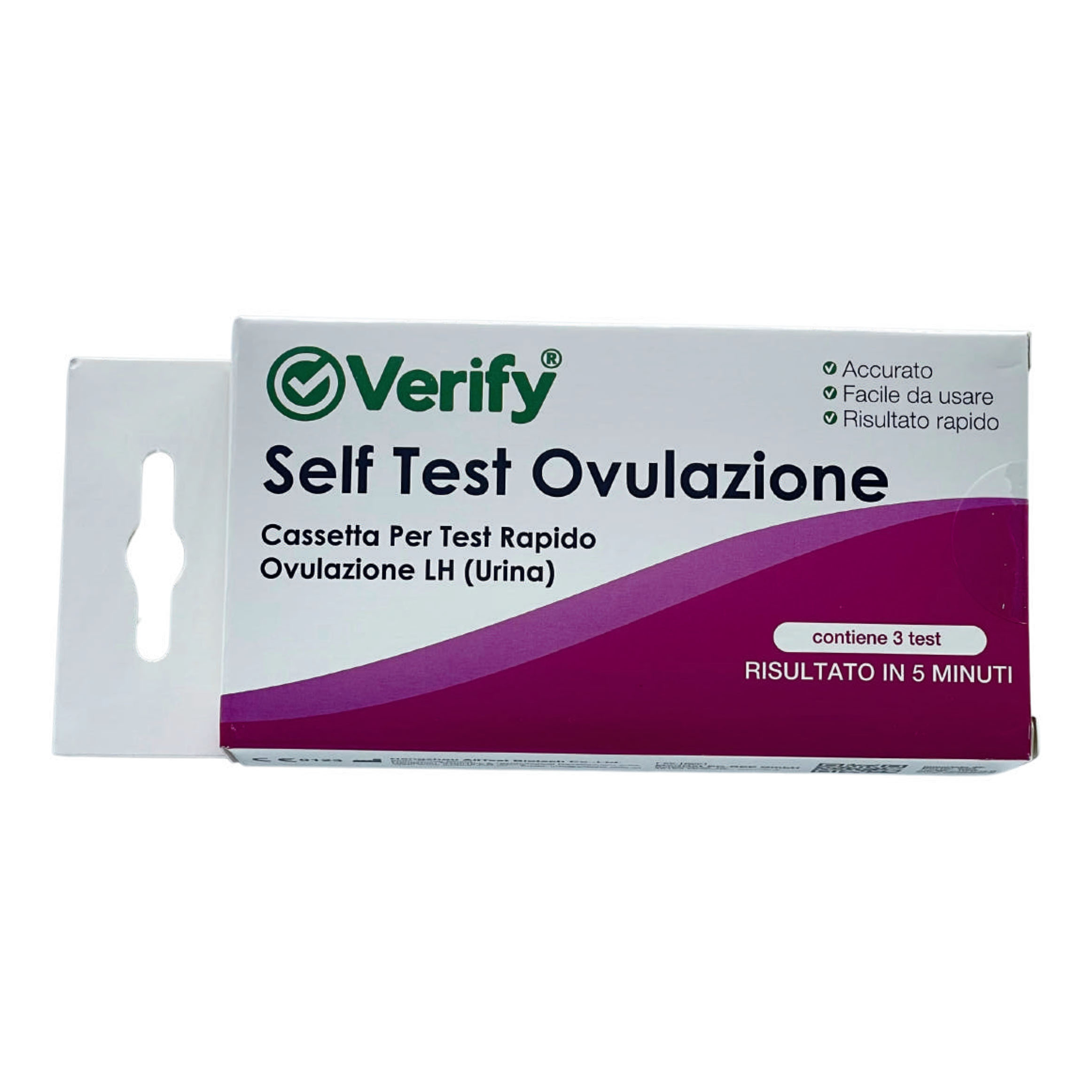 Test rapido verify ovulazione autodiagnostico rilevazione qualitativa ormone luteinizzante lh nell'urina umana 3 pezzi