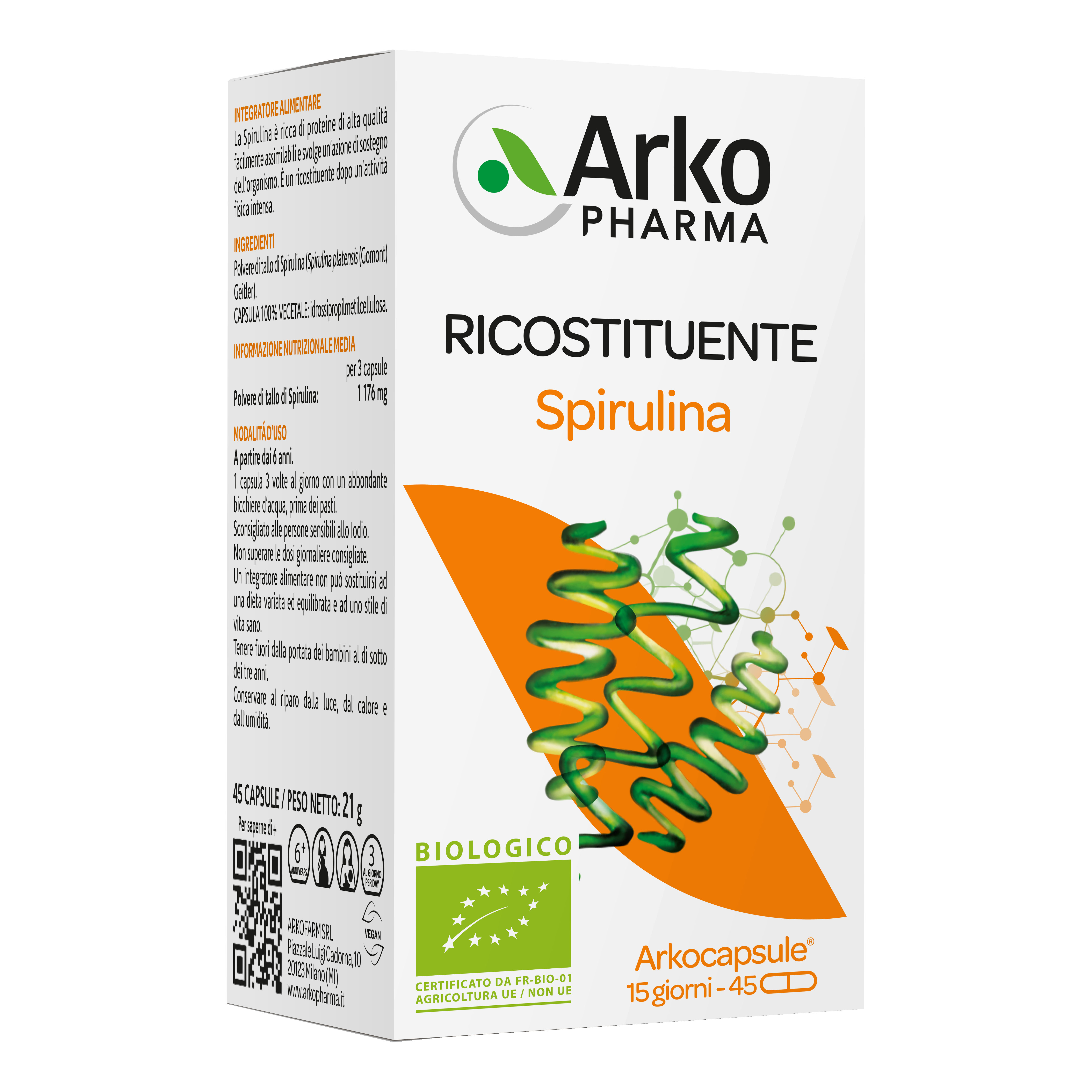 Arkocapsule Spirulina 45 Capsule
