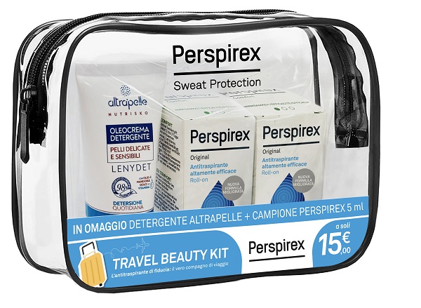 Perspirex roll on original travel kit 2 roll on original 20 ml + omaggio 5 ml + 1 detergente altrapelle omaggio