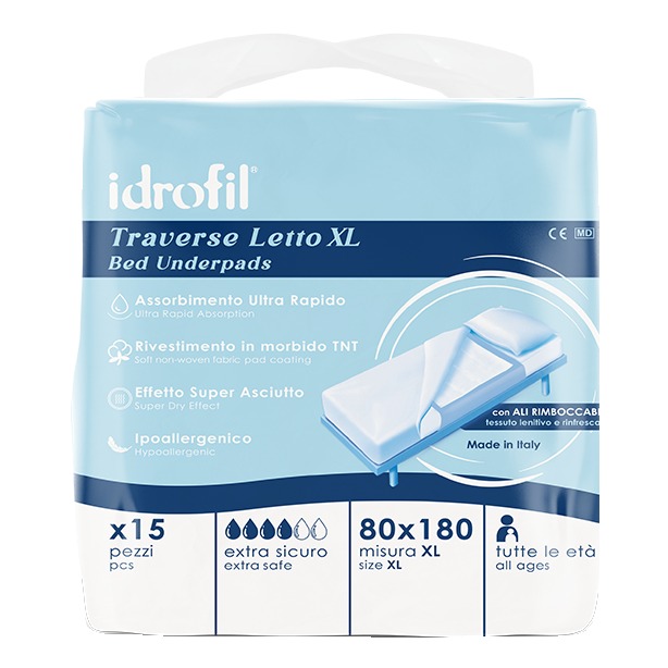 Idrofil traversa letto xl 80x180 cm 15 pezzi