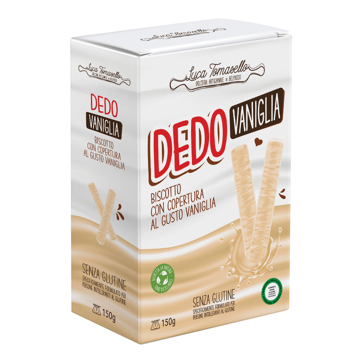 Dedo latte biscotto copertura vaniglia 150 g