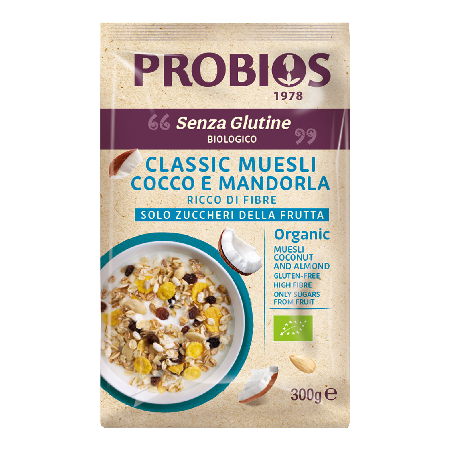Probios classic muesli cocco e mandorla 300 g