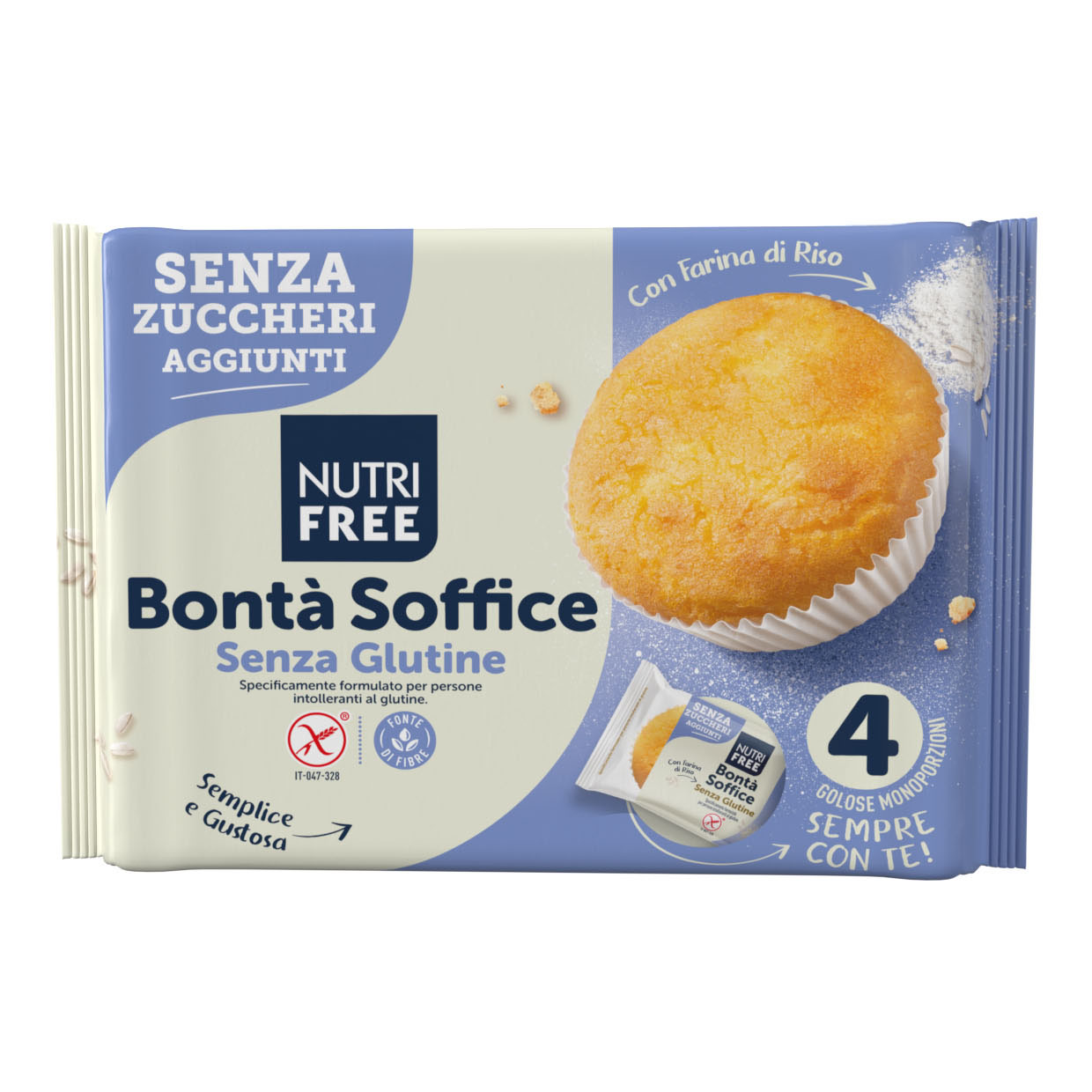 Nutrifree bonta' soffice senza zuccheri aggiunti 4 pezzi da 35 g