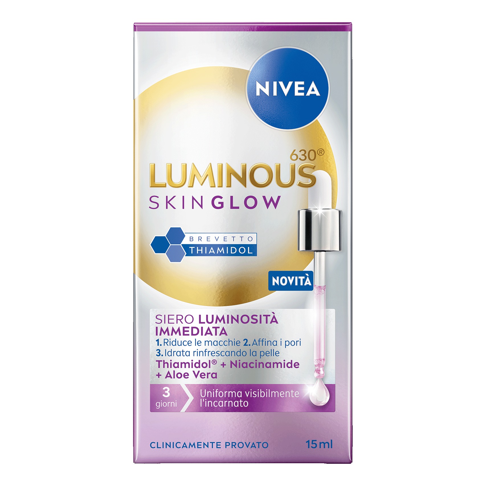 Nivea luminous 630 skin glow siero luminosita' 15 ml