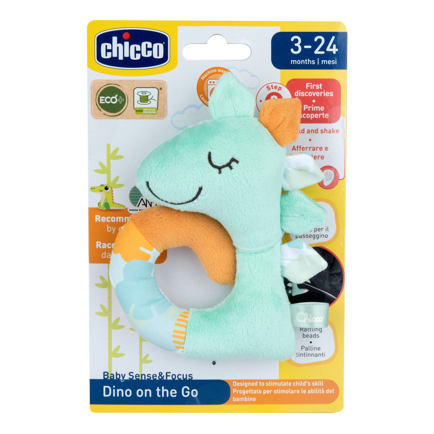 Chicco gioco baby sense&amp;focus trillino soft dinosauro eco+