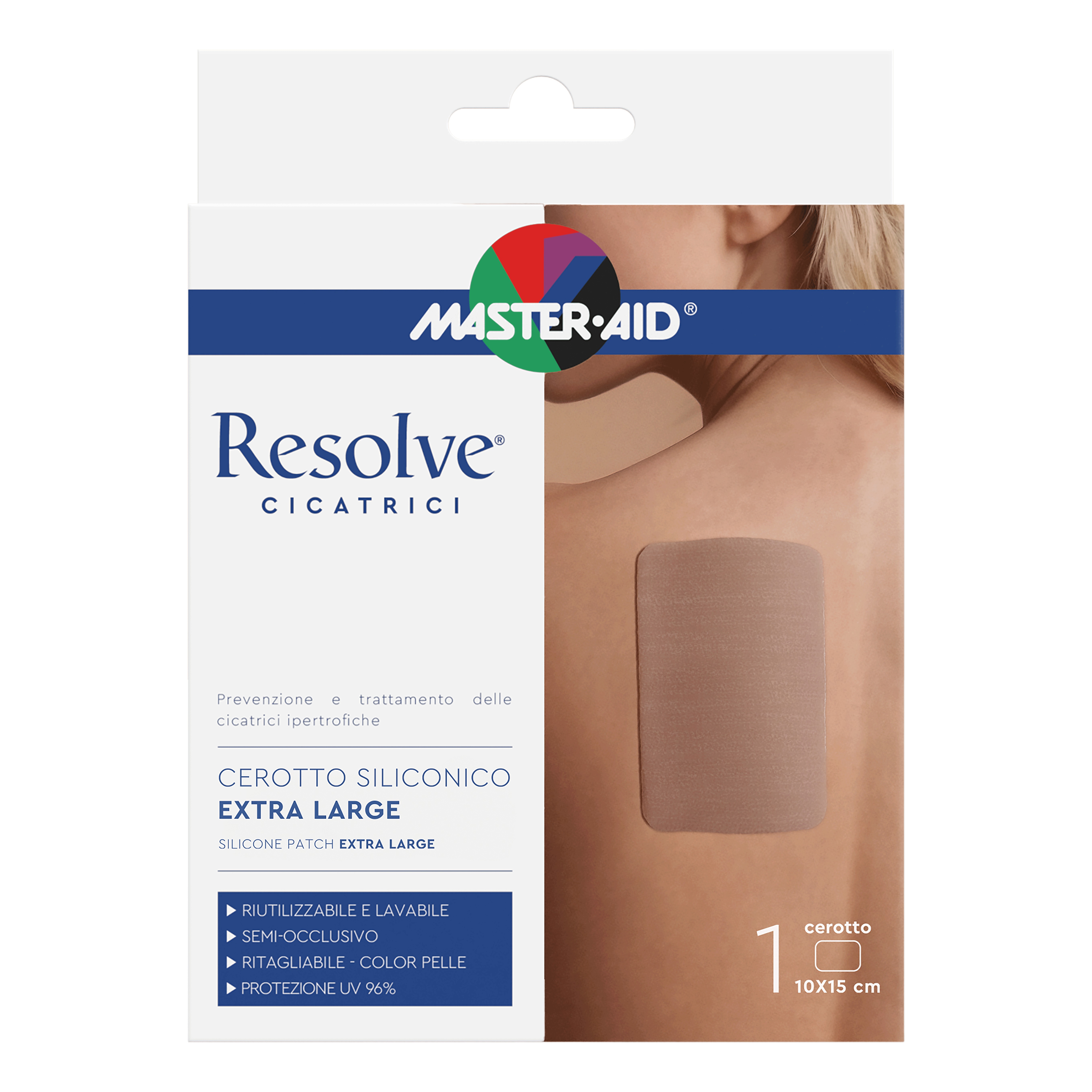 Cerotto siliconico master-aid resolve cicatrici extra large 10x15 cm 1 pezzo