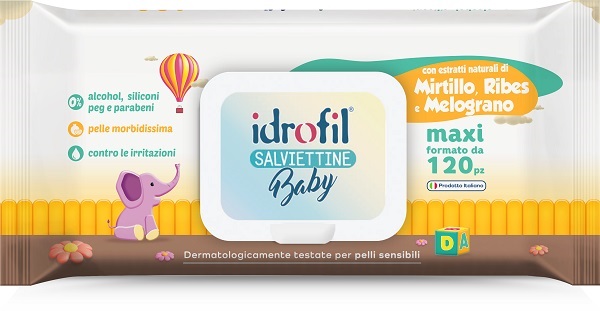 Idrofil Salviettine Baby Melograno Ribes e Mirtillo 120 Pezzi