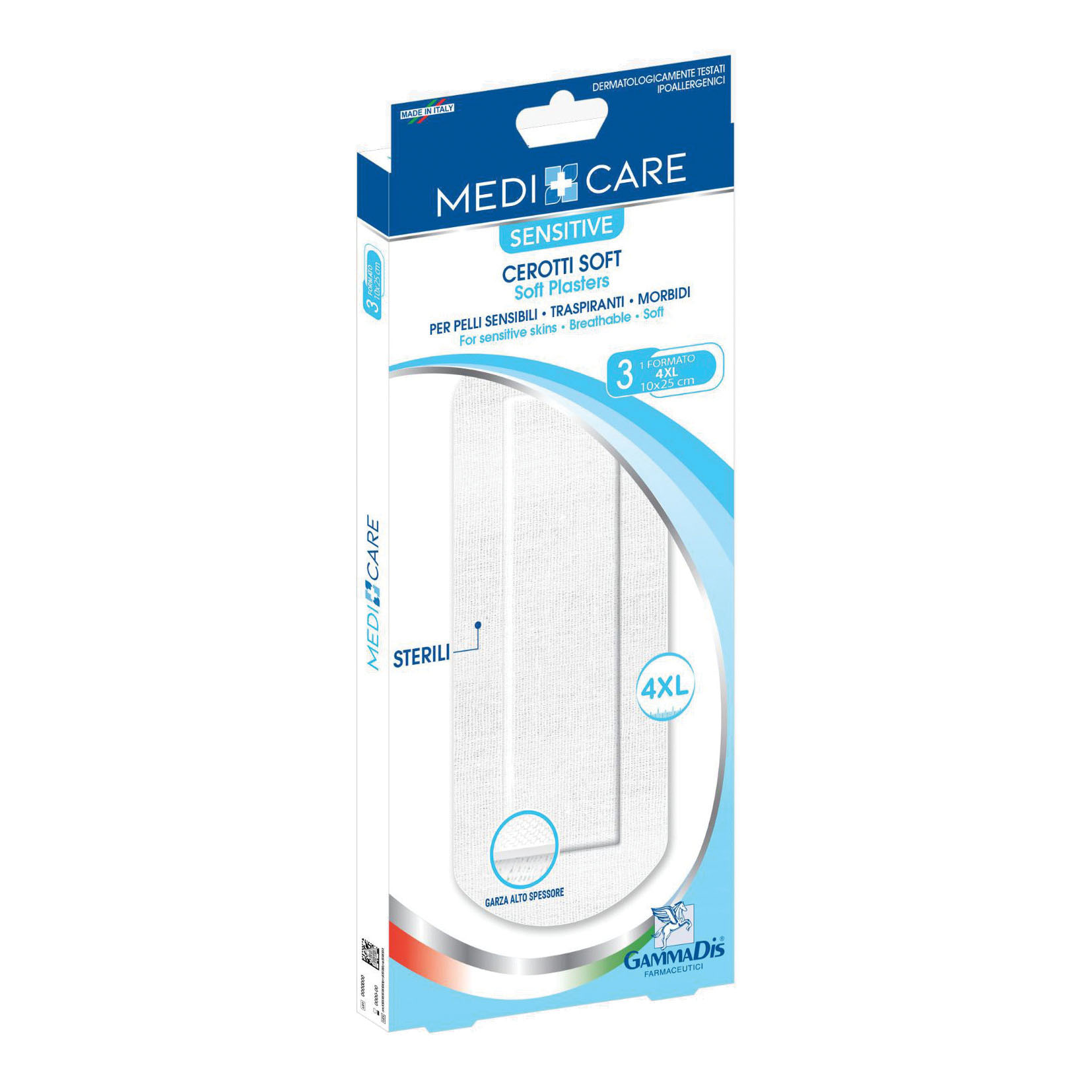 Cerotti medicare delicati tessuto non tessuto 10x25 cm 3 pezzi medicare
