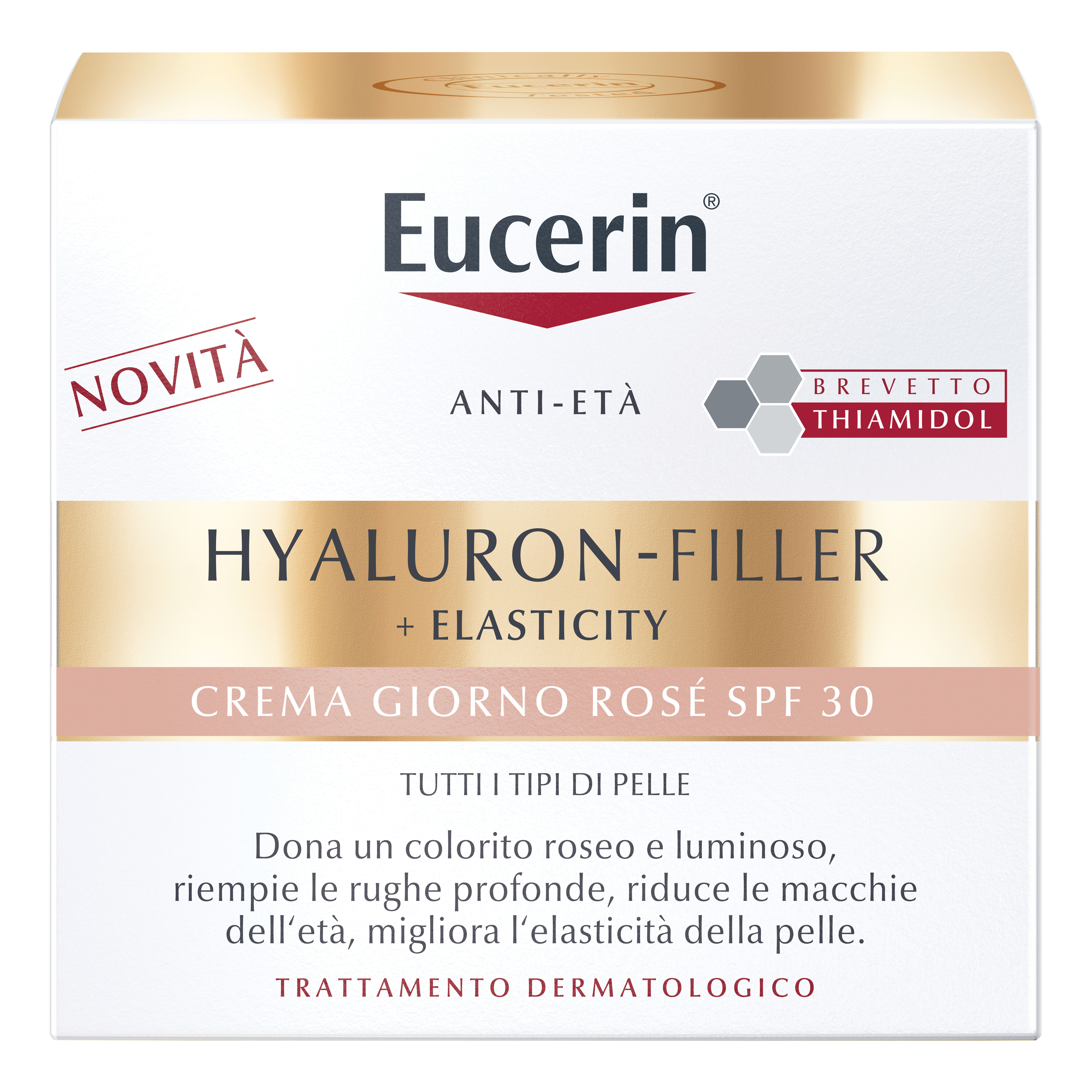 Eucerin hyaluron-filler + elasticity crema giorno rose' spf30 ricarica 50 ml