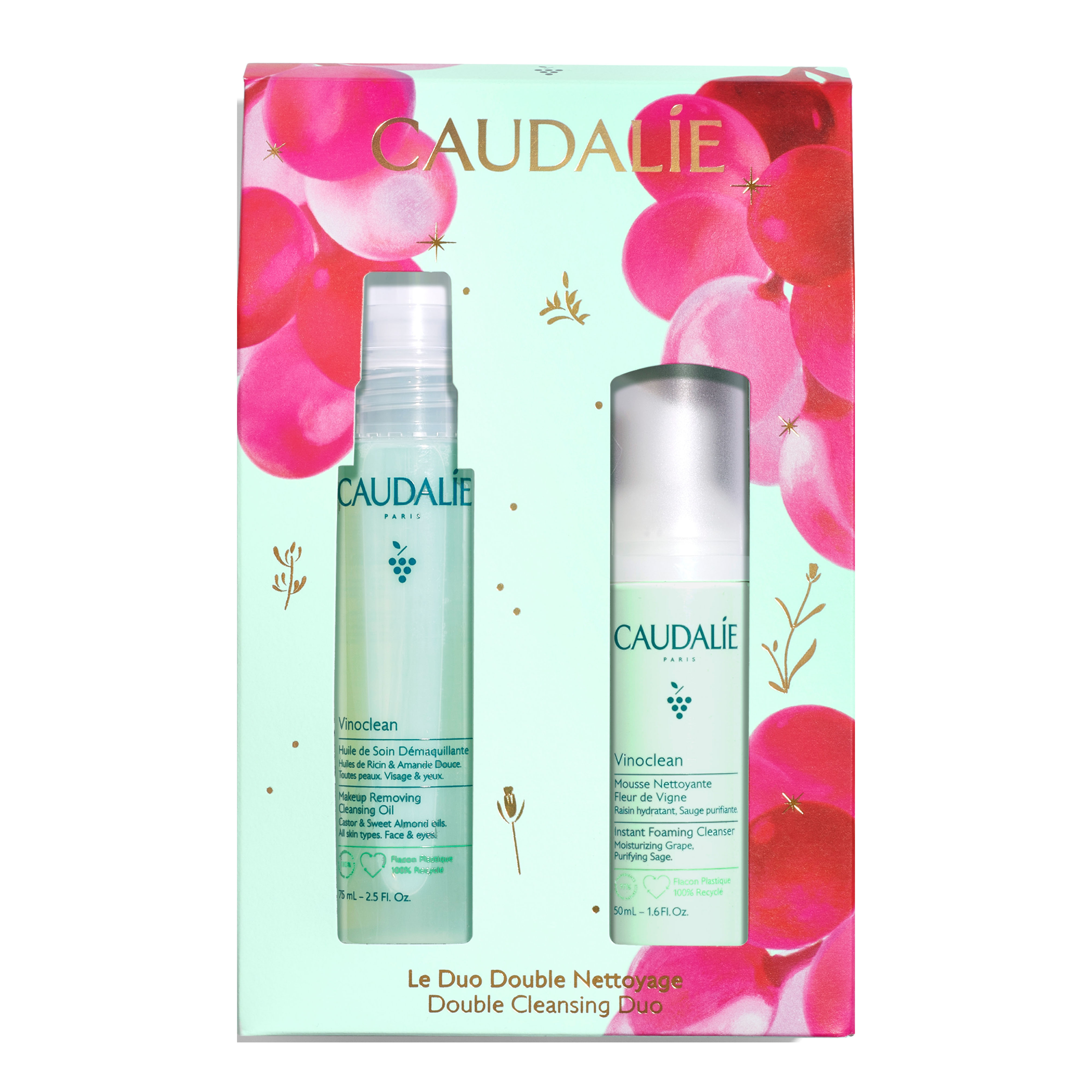 Vinoclean Duo Set Xmas 2025 Olio Struccante 75 ml + Vinoclean Mousse 50 ml