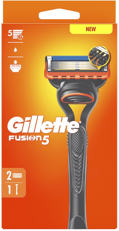 Gillette fusion5 rasoio manual + 2 ricariche lamette