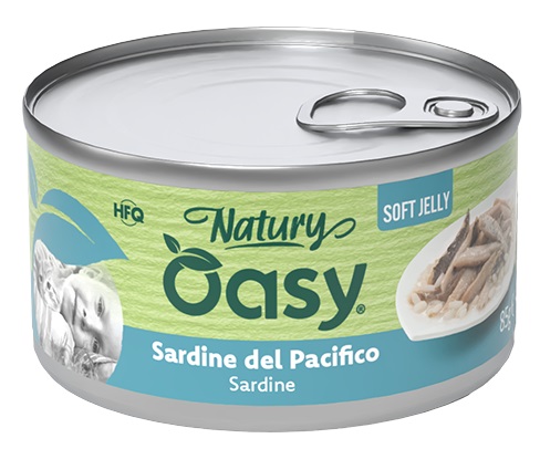 Oasy wet cat natury soft jelly sardine lattina 85 g