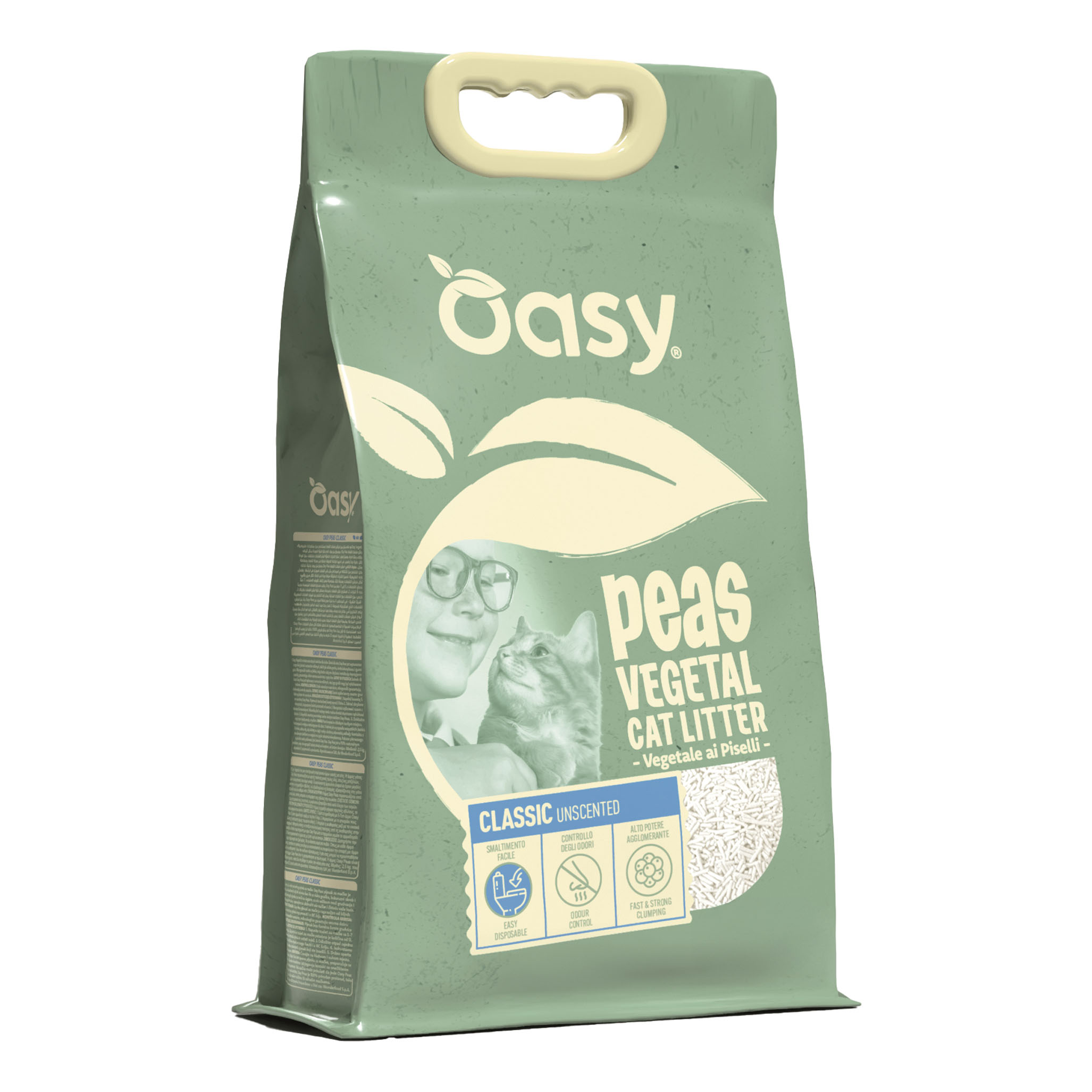 Oasy lettiera vegetale piselli classic unscented 10 l