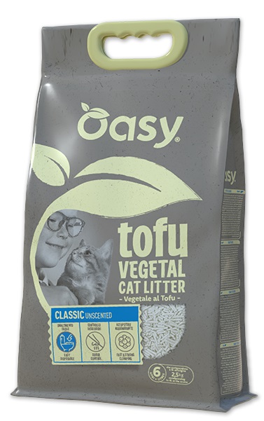 Oasy lettiera vegetale tofu classic unscented 6 l