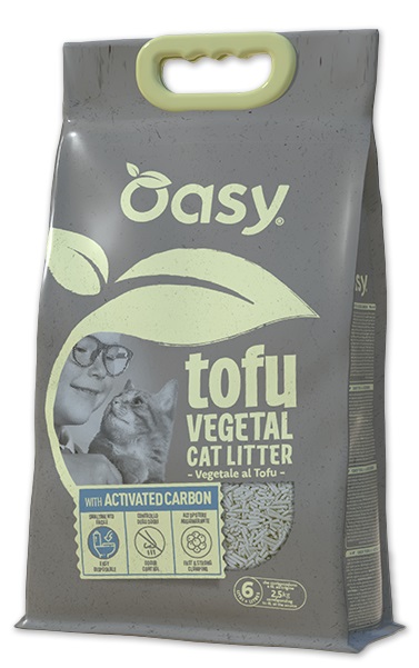 Oasy lettiera vegetale tofu con activated carbon 6 l