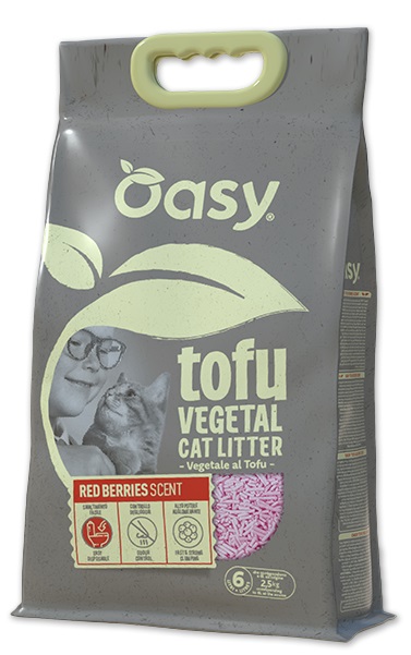 Oasy lettiera vegetale tofu red berries 6 l