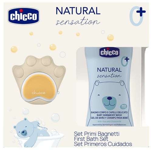Chicco natural sensation set detergente 200 ml + spugna