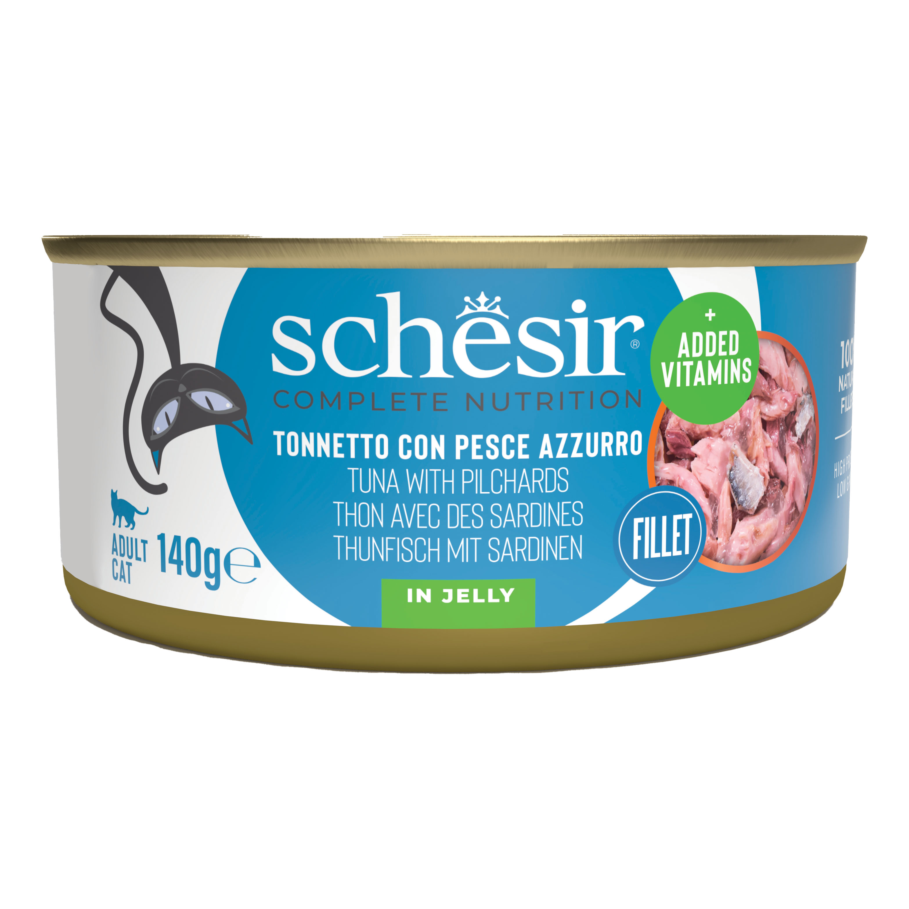 Schesir Gatto Lattina In Jelly Adulto Tonnetto &amp; Pesce Azzurro 140 Gr