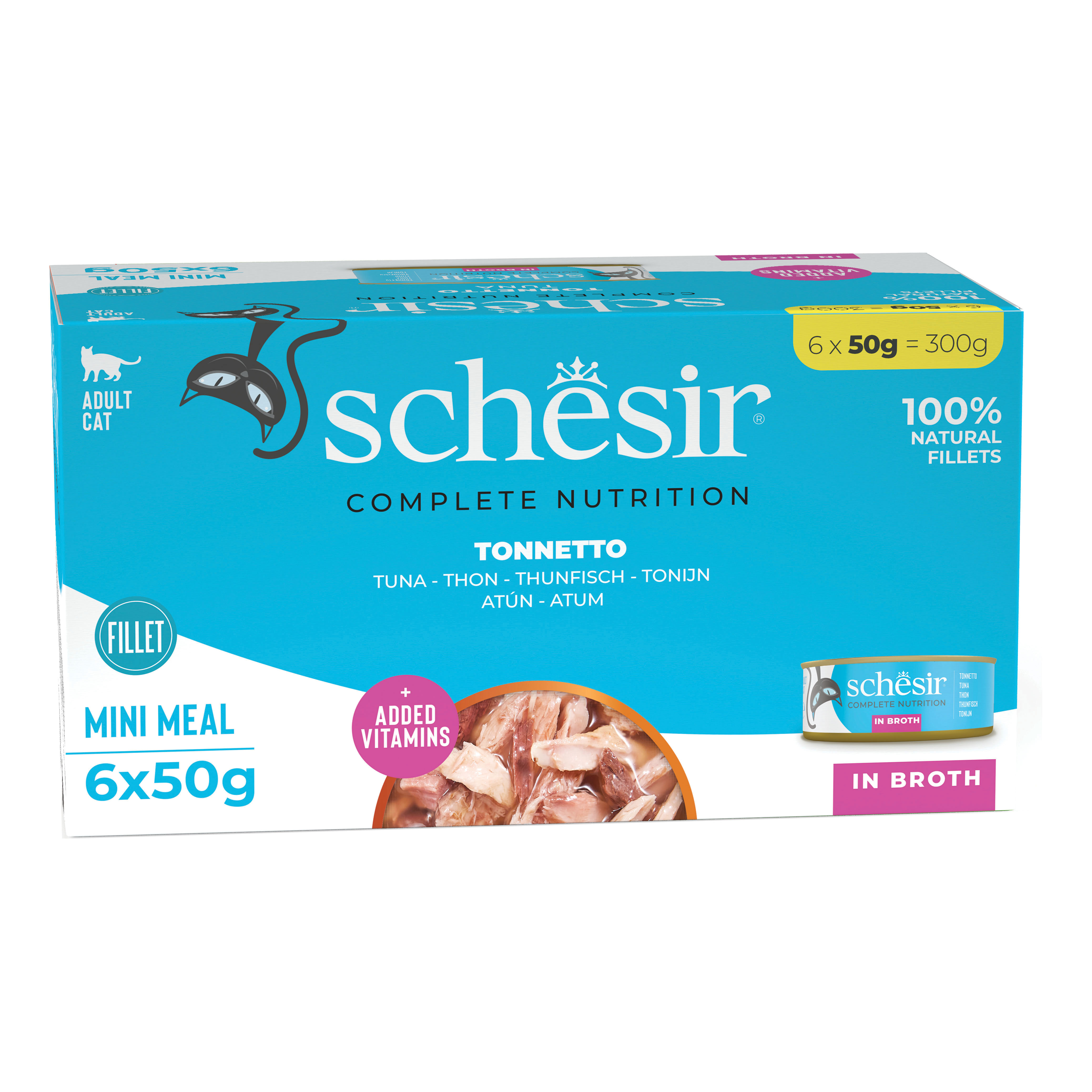 Schesir Gatto Lattina In Acqua Di Cottura Multipack Adulto Tonnetto Cf. (6X50) Gr