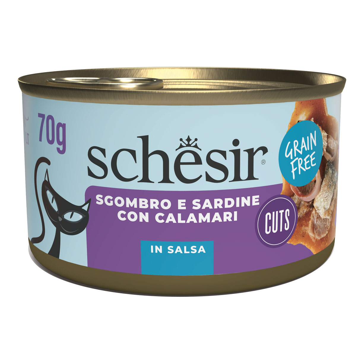 Schesir cat filetti sgombro e sardine con calamari 70 g