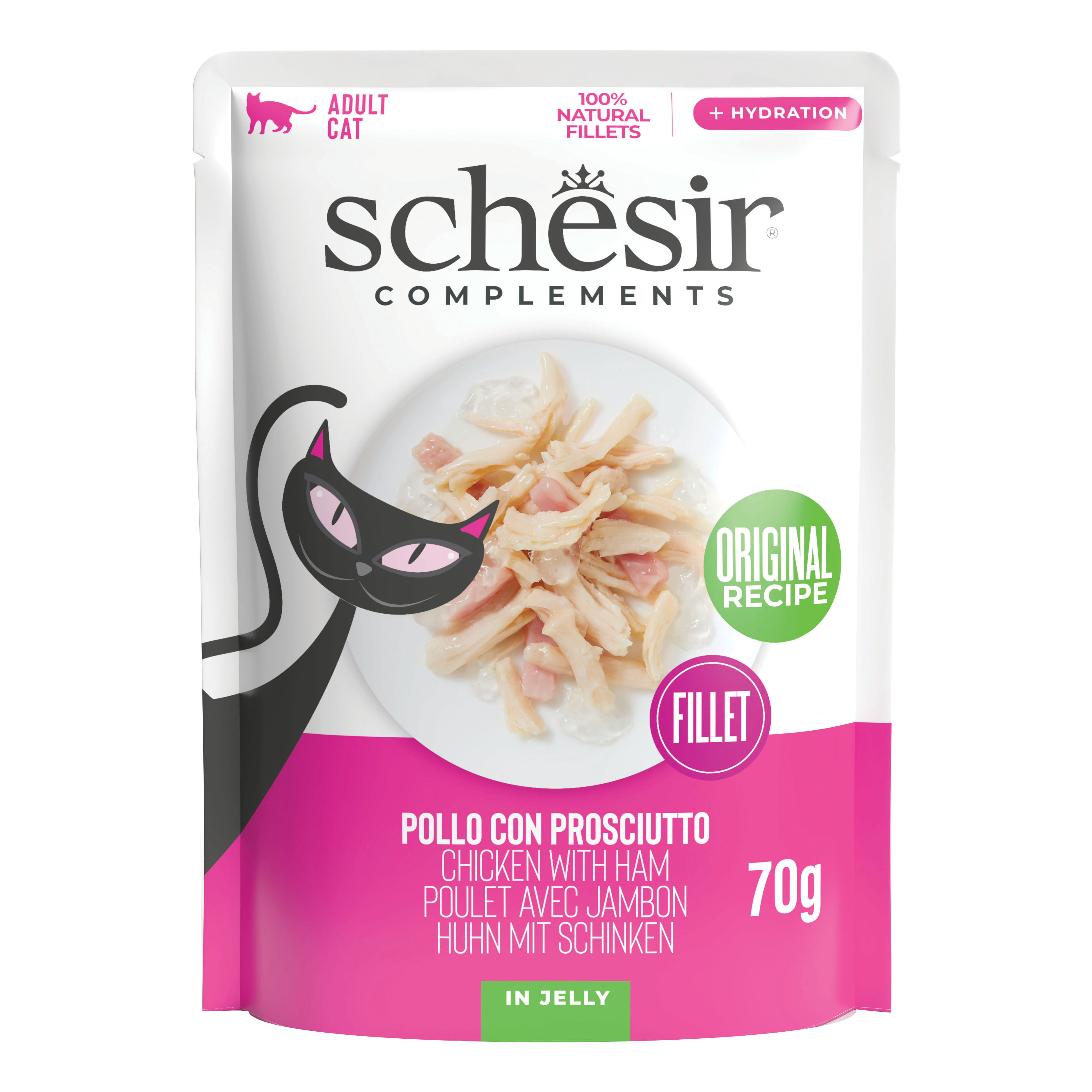 Schesir cat pollo con prosciutto busta 70 g
