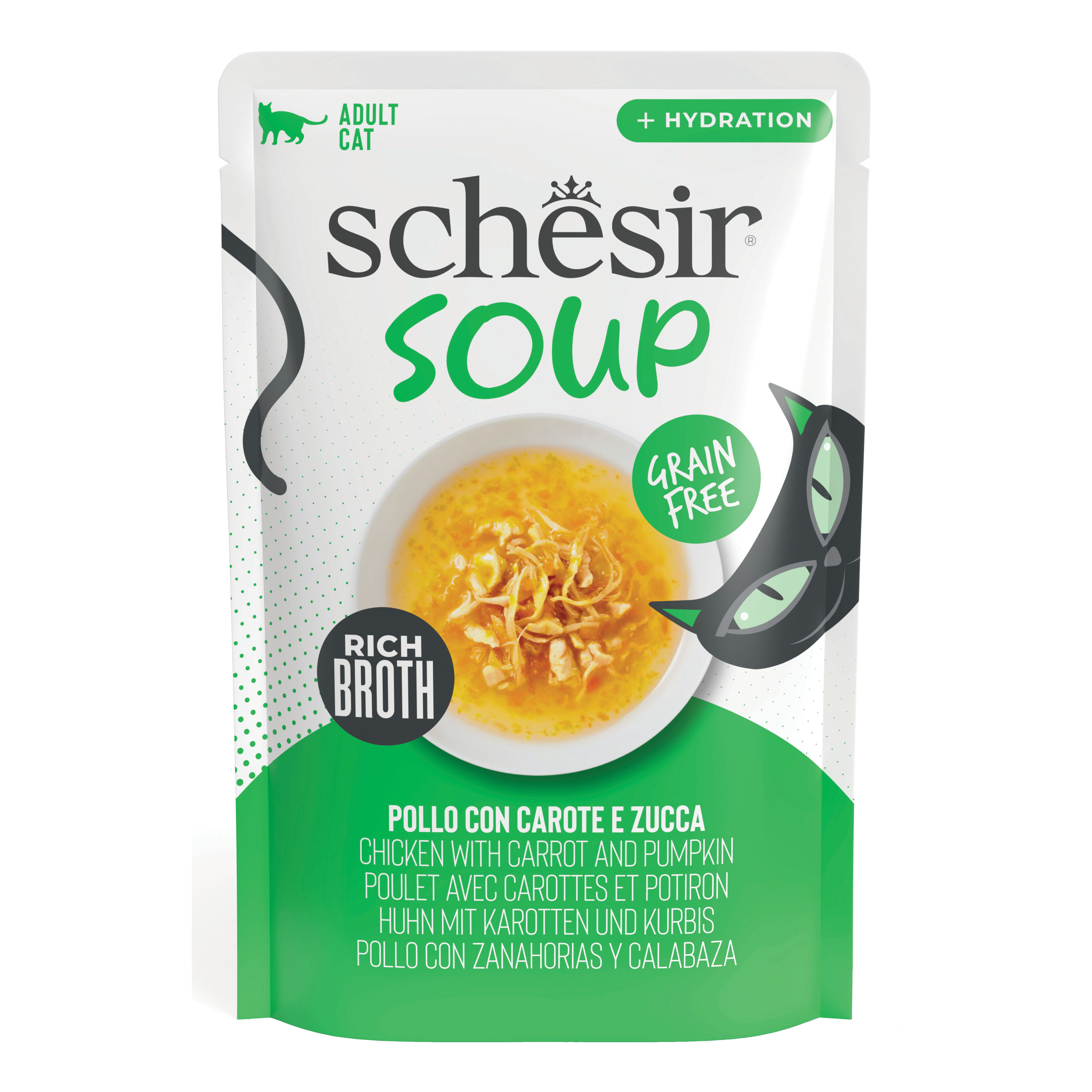 Schesir cat soup pollo con carote e zucca 40 g
