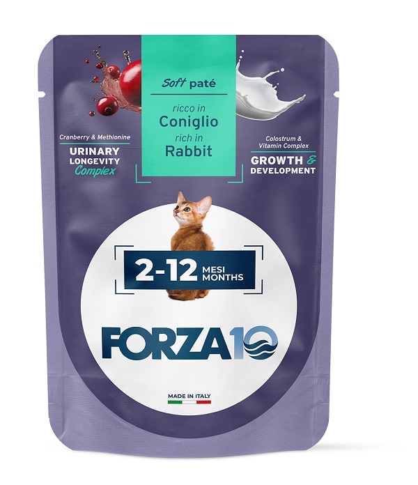 Forza 10 maintenance cat kitten 2-12 mesi coniglio wet pate' 80 g