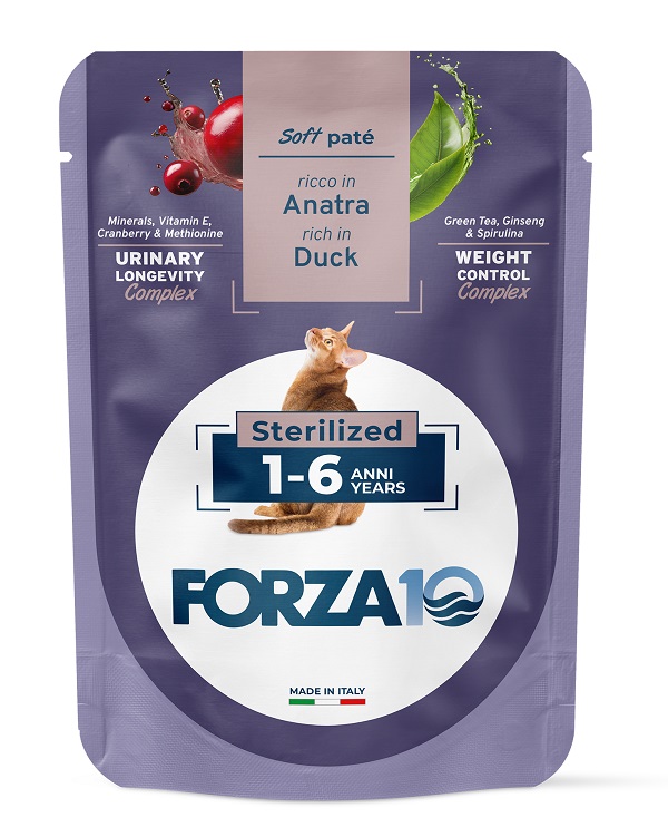 Forza 10 maintenance cat adult 1-6 anni sterilized anatra wet pate' 80 g