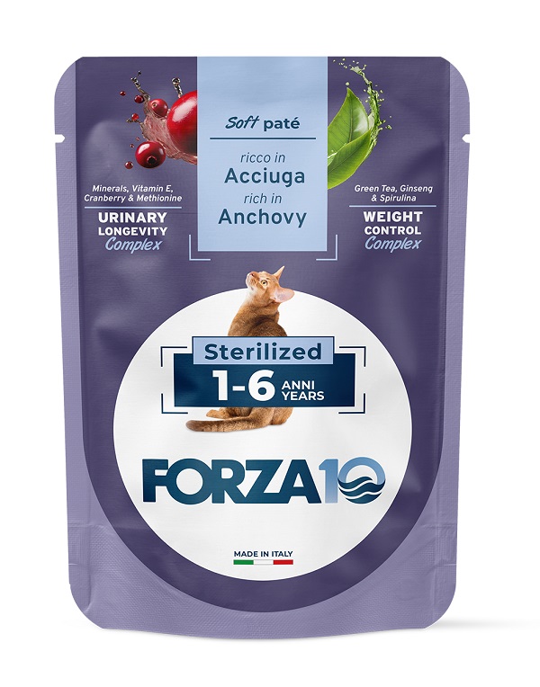 Forza 10 maintenance cat adult 1-6 anni sterilized acciughe wet pate' 80 g