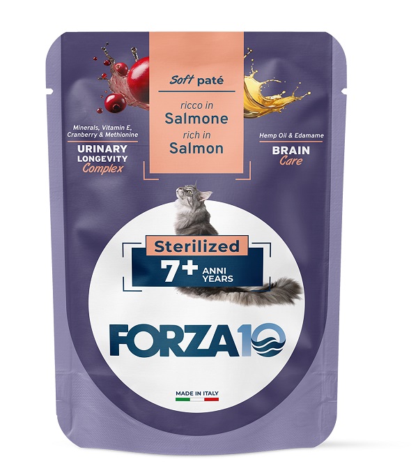 Forza 10 maintenance cat adult 7+ anni sterilized salmone wet pate' 80 g