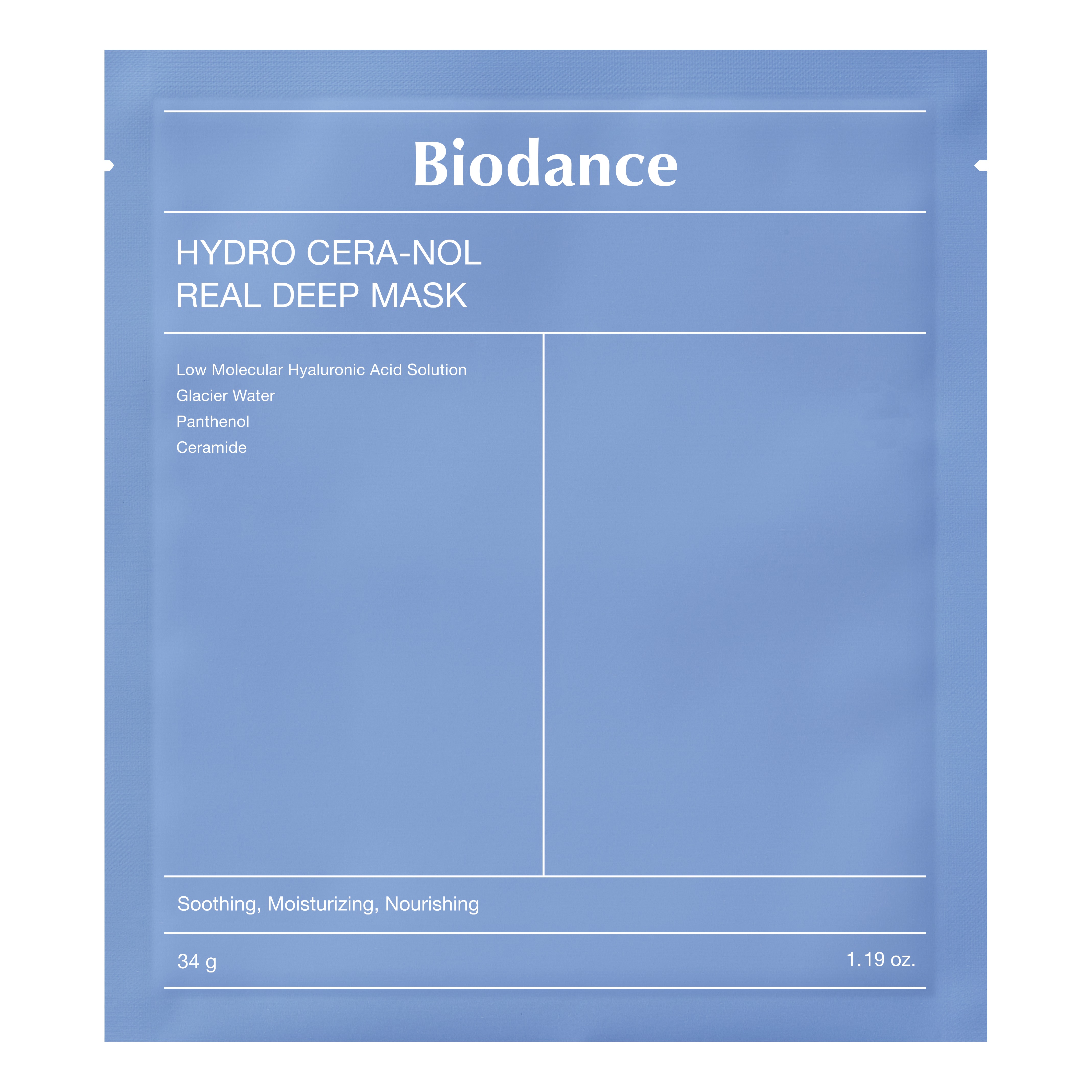 Biodance hydro cera-nol real deep mask 4 pezzi