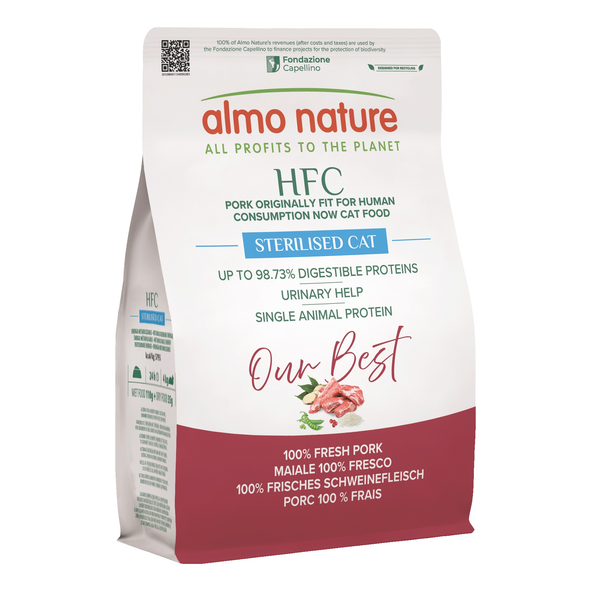 Almo hfc crocchette gatto our best adult sterilizzato maiale 300 g