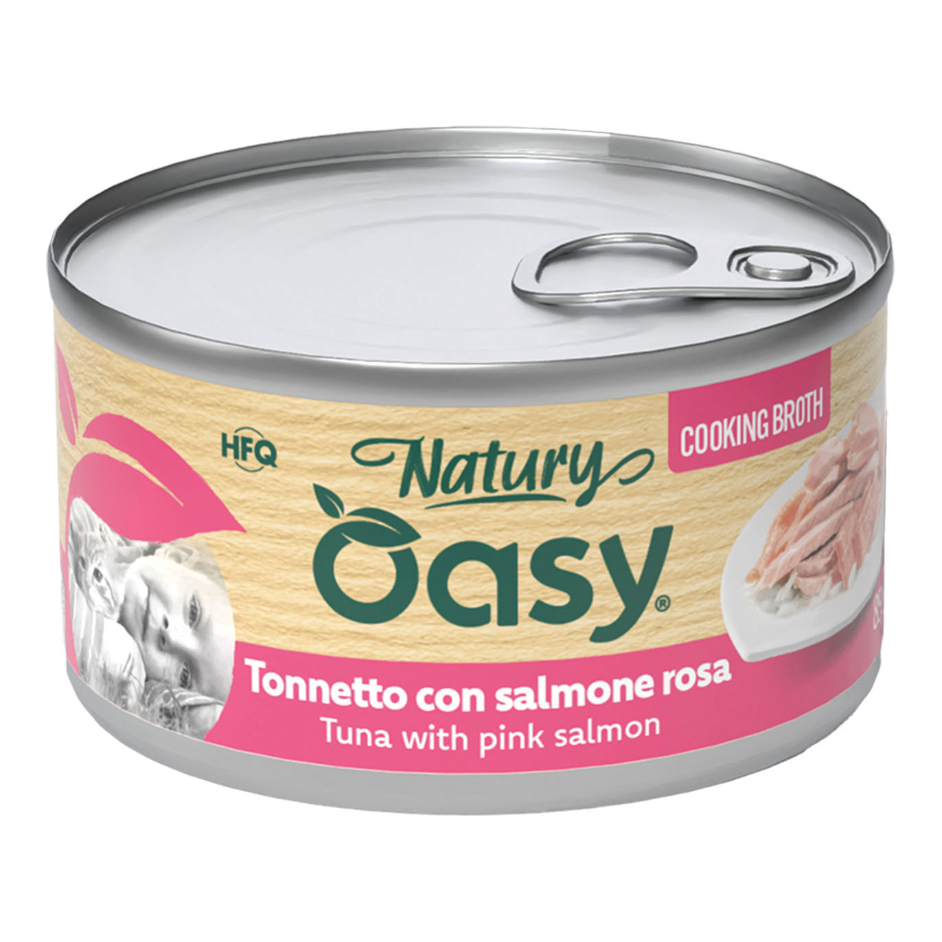Oasy wet cat natury cooking broth tonnetto salmone rosa 85 g