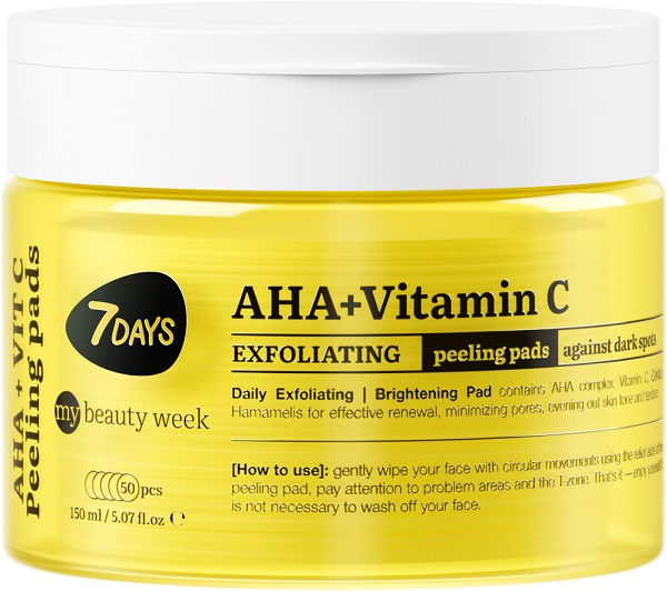 7days peeling pad viso esfoliante 50 pezzi
