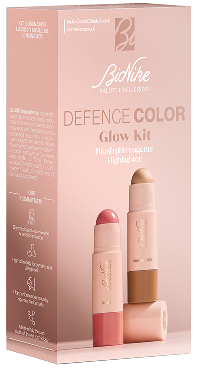 Defence color glow kit illuminante 7 ml + lip&amp;cheek blush 5 ml