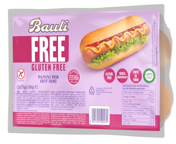 Bauli free panini hot dog 2 pezzi da 75 g