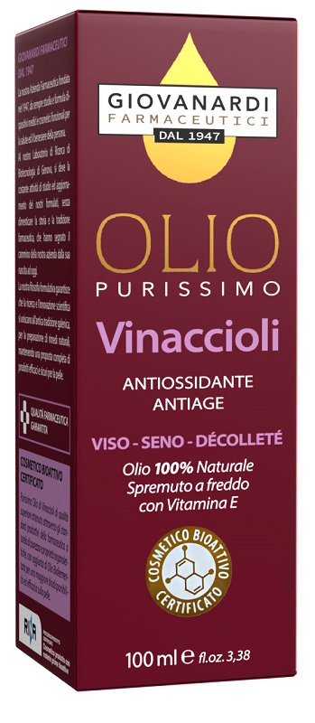 Olio purissimo vinaccioli antiossidante antiage viso seno decollete' gdo 100 ml