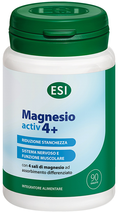 Esi magnesio activ 4+ 90 ovalette senza glutine