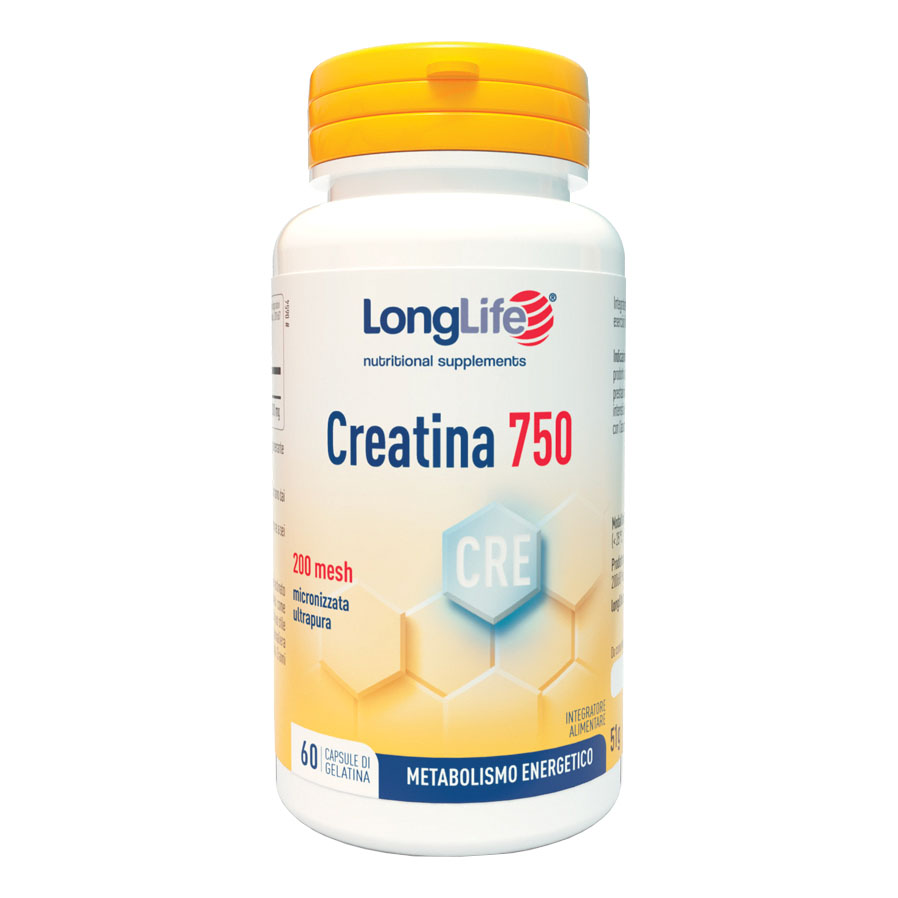Longlife creatina 750mg 60 capsule di gelatina