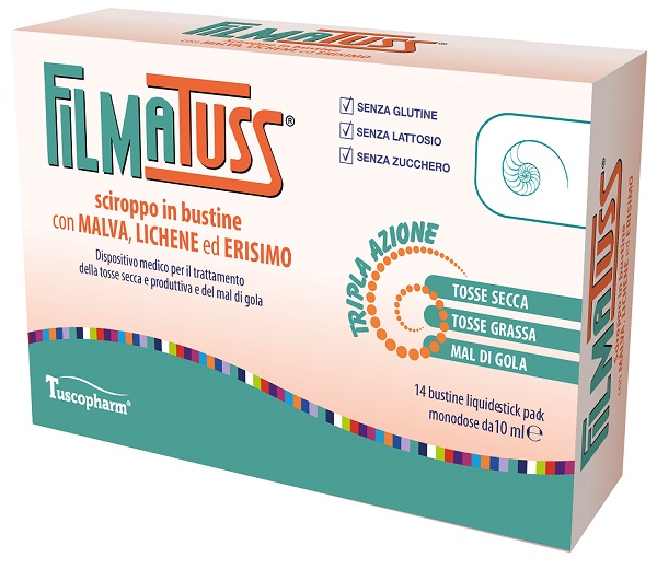 Filmatuss sciroppo 14 bustine liquid stick pack da 10 ml